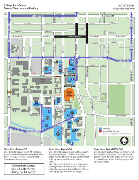 UTA Commencement Parking Map, Directions, and Road Closures – College Park Center – The ...