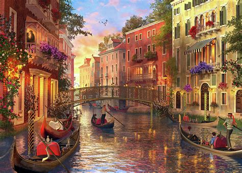 Sunset In Venice Drawing by Dominic Davison