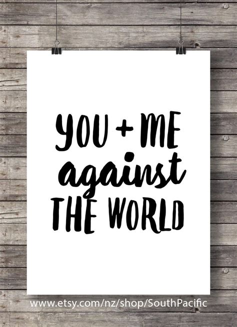 You and Me against the world - kids room decor wall art printable - Graphic minimalist ...