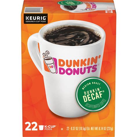 Dunkin' Donuts Decaf K-Cup Coffee Pods, Medium Roast, 22 Count For Keurig and K-Cup Compatible ...