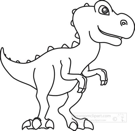 Animal Outline Clipart-dinosaur black white outline clipart