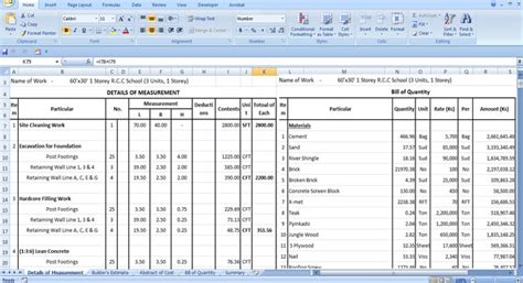 Cost Estimation RCC Building Excel Sheet | Download Estimation Excel Sheet