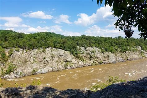 The Potomac River at the Great Falls, Virginia Stock Photo - Image of ...