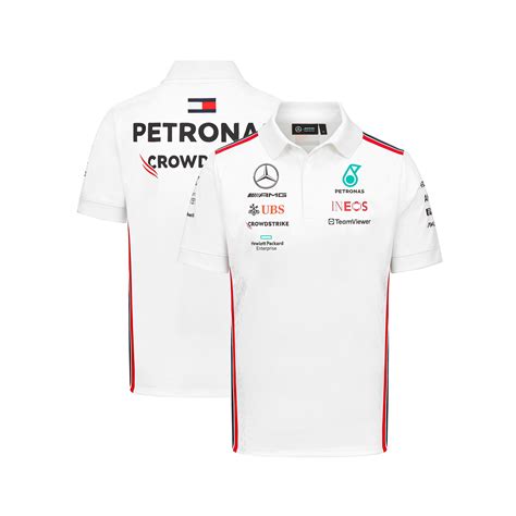 Mercedes AMG Petronas F1 2023 Team Polo - White | Rebel Sport