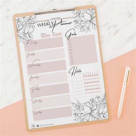 Printable Weekly Planner Pages Aesthetic Planner Inserts | Etsy