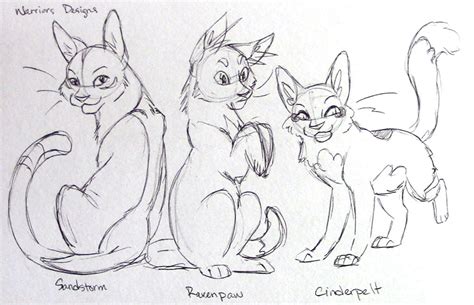 Sandstorm, Ravenpaw, and Cinderpelt by TennelleFlowers on DeviantArt