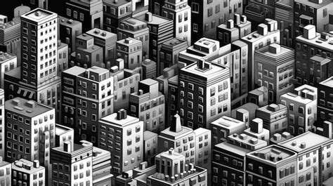 Premium AI Image | A black and white photo of a cityscape with a lot of buildings.