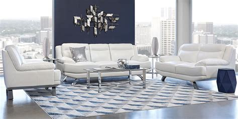 Zamora White Leather Loveseat | Rooms to Go