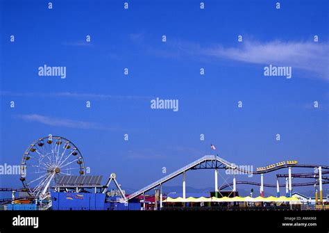 Santa Monica Pier with Ferris wheel Santa Monica California Stock Photo ...