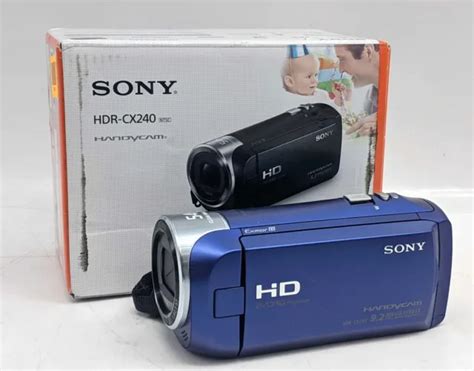 SONY HDR-CX240/L HANDYCAM 9.2MP 54x Zoom HD Camcorder Blue $159.80 ...