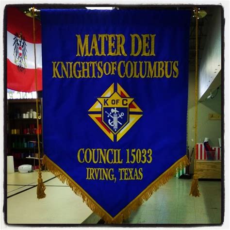 Custom sewn banner for the Knights of Columbus organization in Irving ...