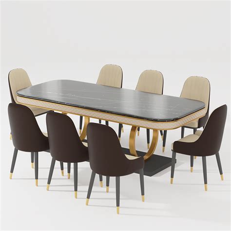 Modern Luxury Faux Marble Dining Room Sets for 4/6/8