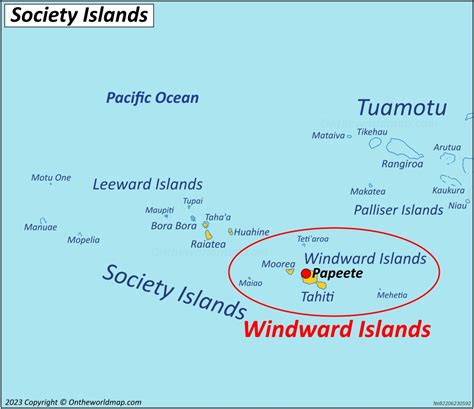 Windward Islands Map | French Polynesia | Detailed Maps of Windward Islands