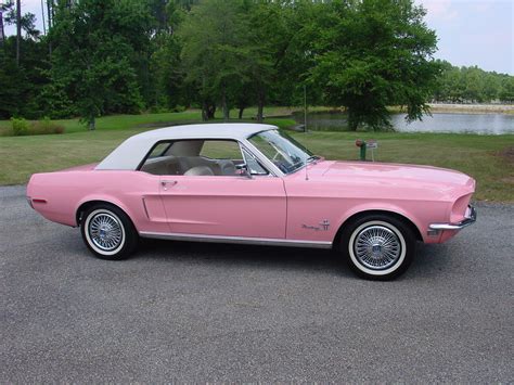 Pink Mustang Convertible Car