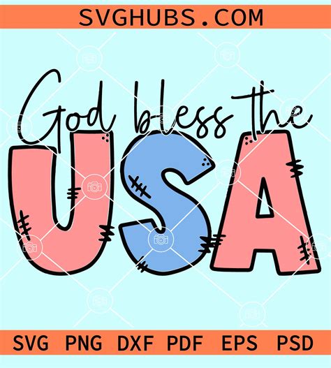 God bless the USA svg, Patriotic Svg, Independence day svg, Merica Svg, All American Svg