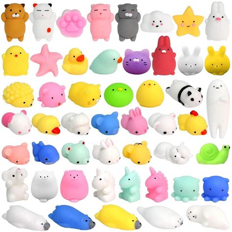 Outee 25 Pcs Mochi Squishies Animals Mini Kawaii Animal Toys Stress Relief Cat Squishies Mochi ...