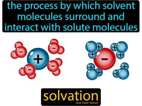 Solvation definition: The process by which solvent molecules surround and interact with solute ...