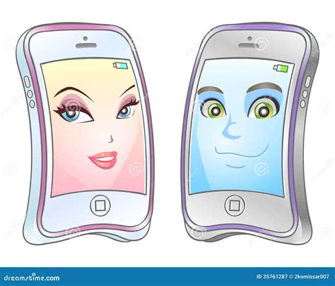 Cartoon Mobile Phones Royalty Free Stock Photography - Image: 35761287