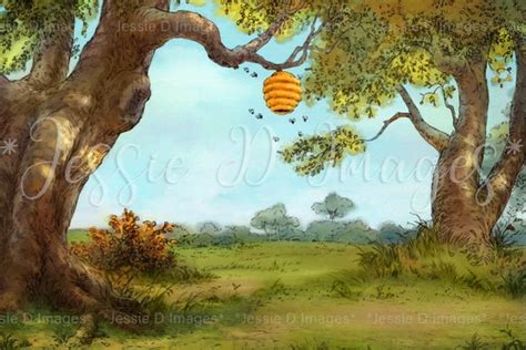 Winnie the Pooh Honey Tree Digital Background - Etsy Singapore