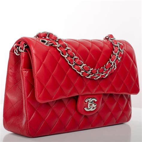 Chanel Red Quilted Lambskin Medium Classic Double Flap Bag at 1stdibs