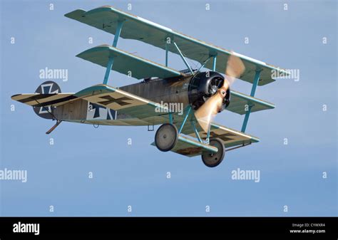 WW1 fighter the German Fokker DR.1 on a fly past Stock Photo - Alamy