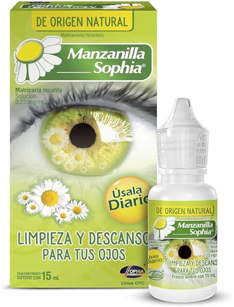 Manzanilla Sophia gotas 15 ml, limpieza y descanso de origen natural para los ojos. : Amazon.com ...