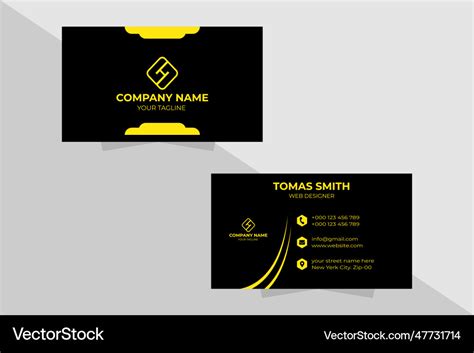 Black business card template design Royalty Free Vector