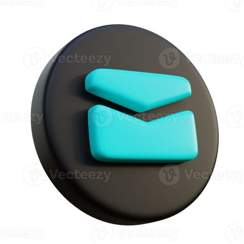 Message 3D Icon on black circle. 29752607 PNG