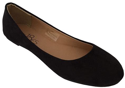 Womens Ballerina Ballet Flat Shoes Solids & Leopards 11, Black Micro Suede 8600 - Walmart.com