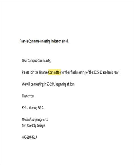 Meeting Email - 7+ Examples, Format, How to Write, Pdf