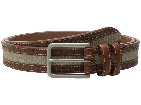 Johnston & murphy Perfed Linen Belt in Brown for Men | Lyst