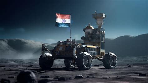 Premium AI Image | Lunar Exploration India's Rover on the Moon