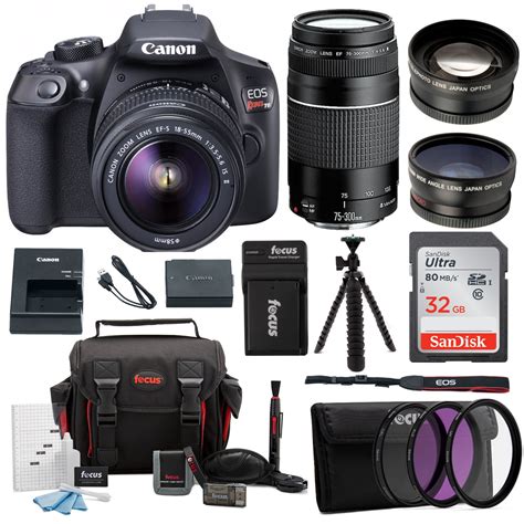 Canon EOS Rebel T6 DSLR Camera with 18-55mm and 75-300mm Lens Accessory Bundle - Walmart.com