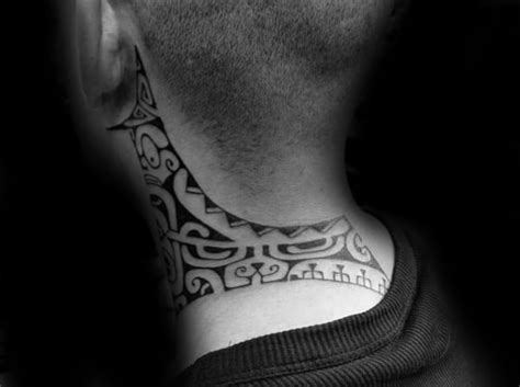 40 Tribal Neck Tattoos For Men - Manly Ink Ideas