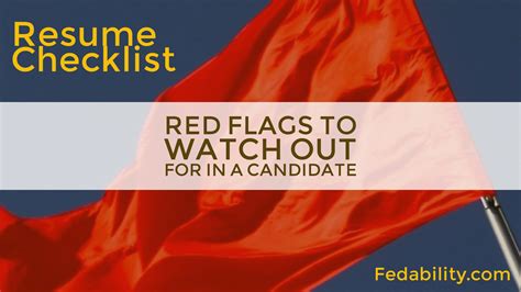 Resume checklist: 5 red-flags to watch out for in a candidate - Fedability