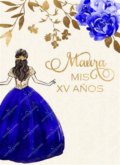 Elegante Royal Blue y Oro Quinceañera Invitación Quinceanera | Etsy | Quinceañera invitaciones ...