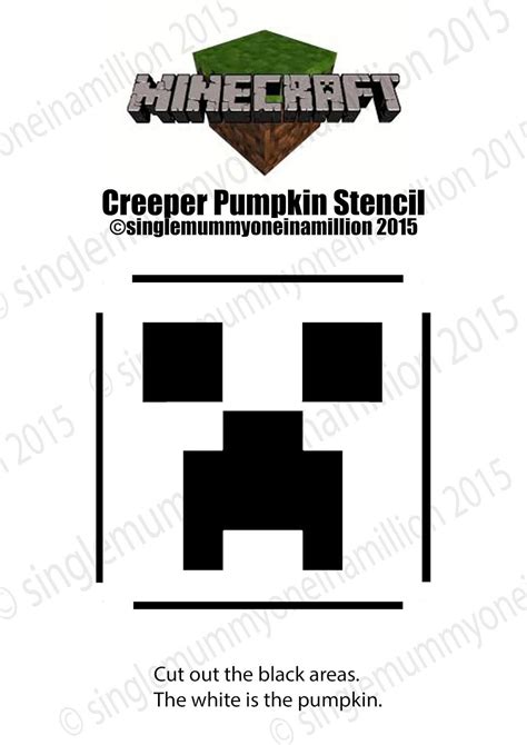 Minecraft: Creeper (Free Pumpkin Stencil - Pumpkin Pattern - Pumpkin Template - Jack-o-lantern ...