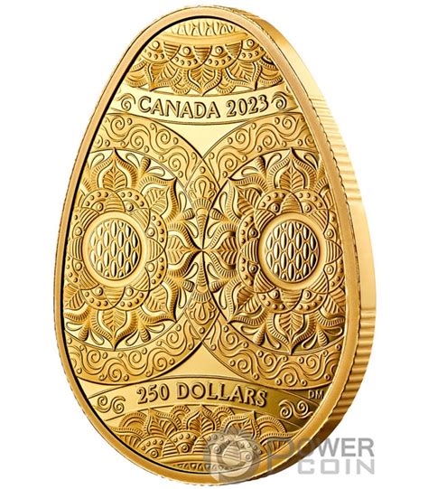 PYSANKA Shaped Gold Coin 250$ Canada 2023