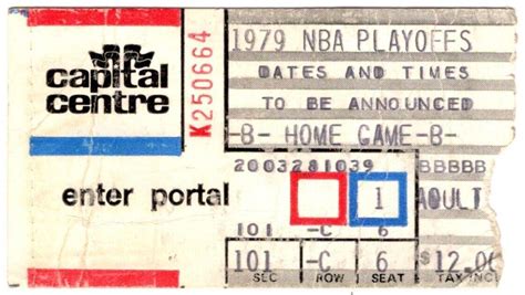 1979 NBA PLAYOFFS Ticket Stub WASHINGTON BULLETS vs ATLANTA HAWKS Wes ...