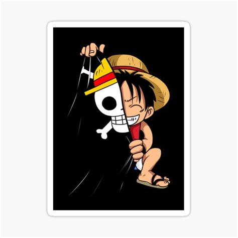 "Monkey D. Luffy Pirate Flag" Sticker for Sale by RolandoCarbon | Redbubble