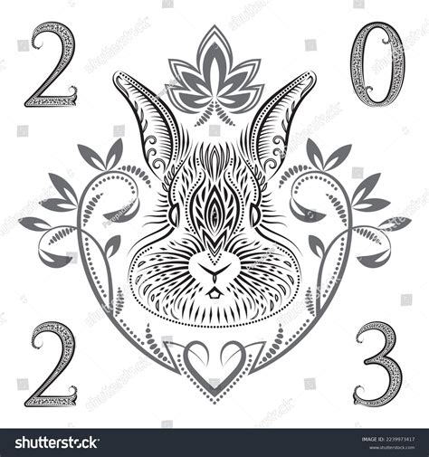 2023 New Year Chinese Horoscope Greeting Stock Vector (Royalty Free ...