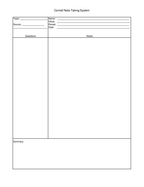 2024 Cornell Notes Template - Fillable, Printable PDF & Forms | Handypdf