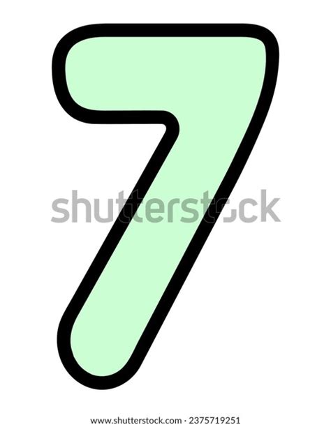 Seven Green Number Seven Rounded Corners Stock Vector (Royalty Free ...