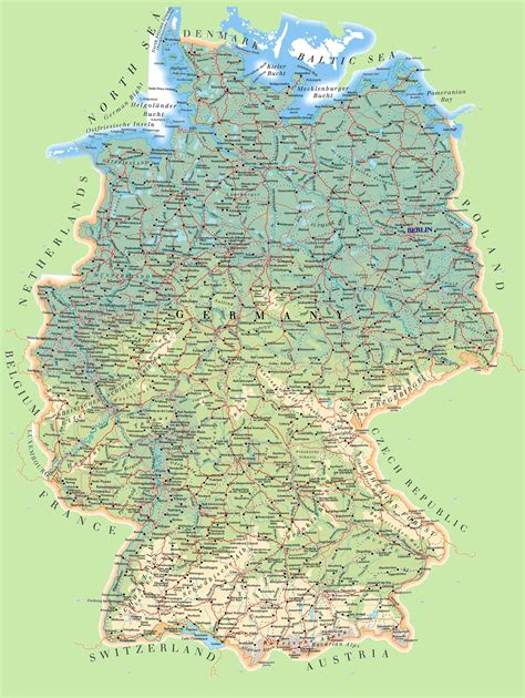 Large detailed map of Germany