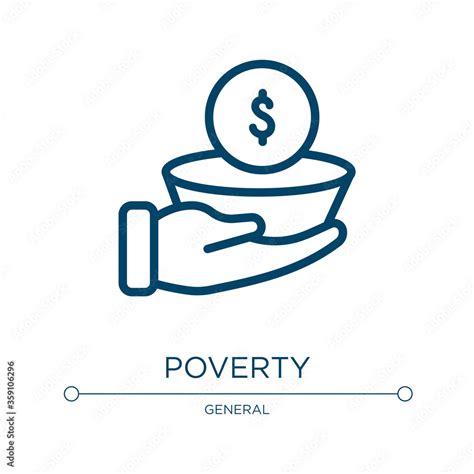 Poverty icon. Linear vector illustration from general collection ...