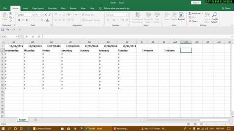 How to create Students or Teachers attendance Record in Excel Sheet ...