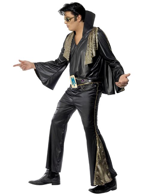 Elvis Black Deluxe Costume Adult — Party Britain