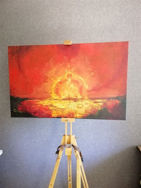 Original Oil Painting Of Red Sunset/Sunrise On a Sea With | Etsy