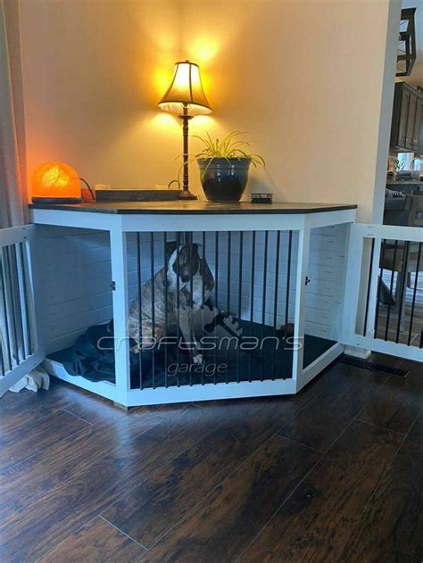 Corner Door Kennel | Etsy | Dog crate furniture, Diy dog kennel, Diy ...