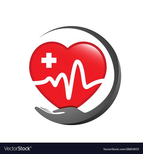 Medical pharmacy heart healthcare logo graphic Vector Image